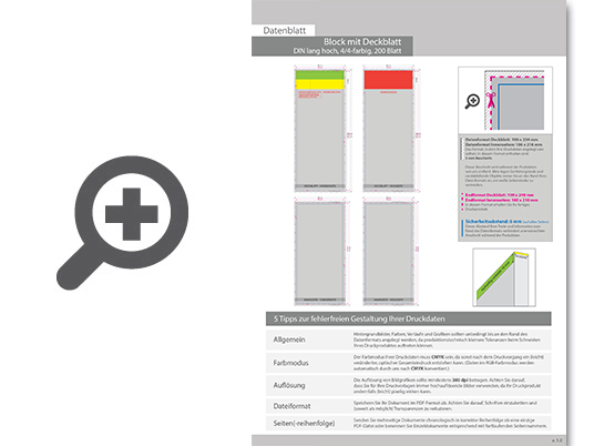 Product Bild block_mit_leimbindung_und_deckblatt__din_lang__200_blatt__4_4_farbig_beidseitig_bedruckt